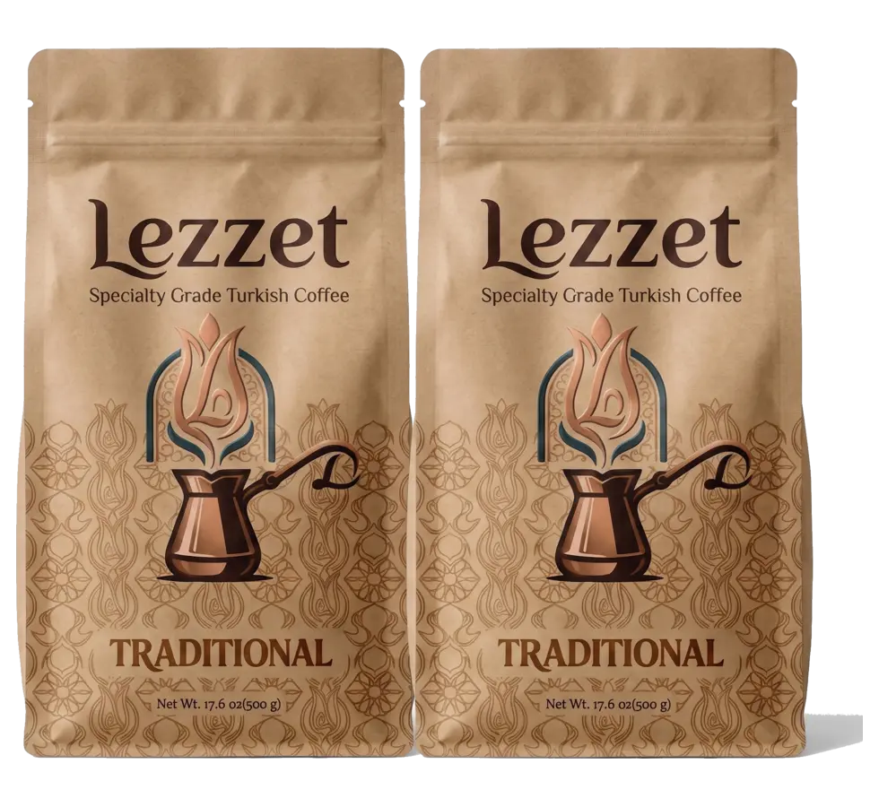 Two Lezzet Traditional Turkish coffee bags