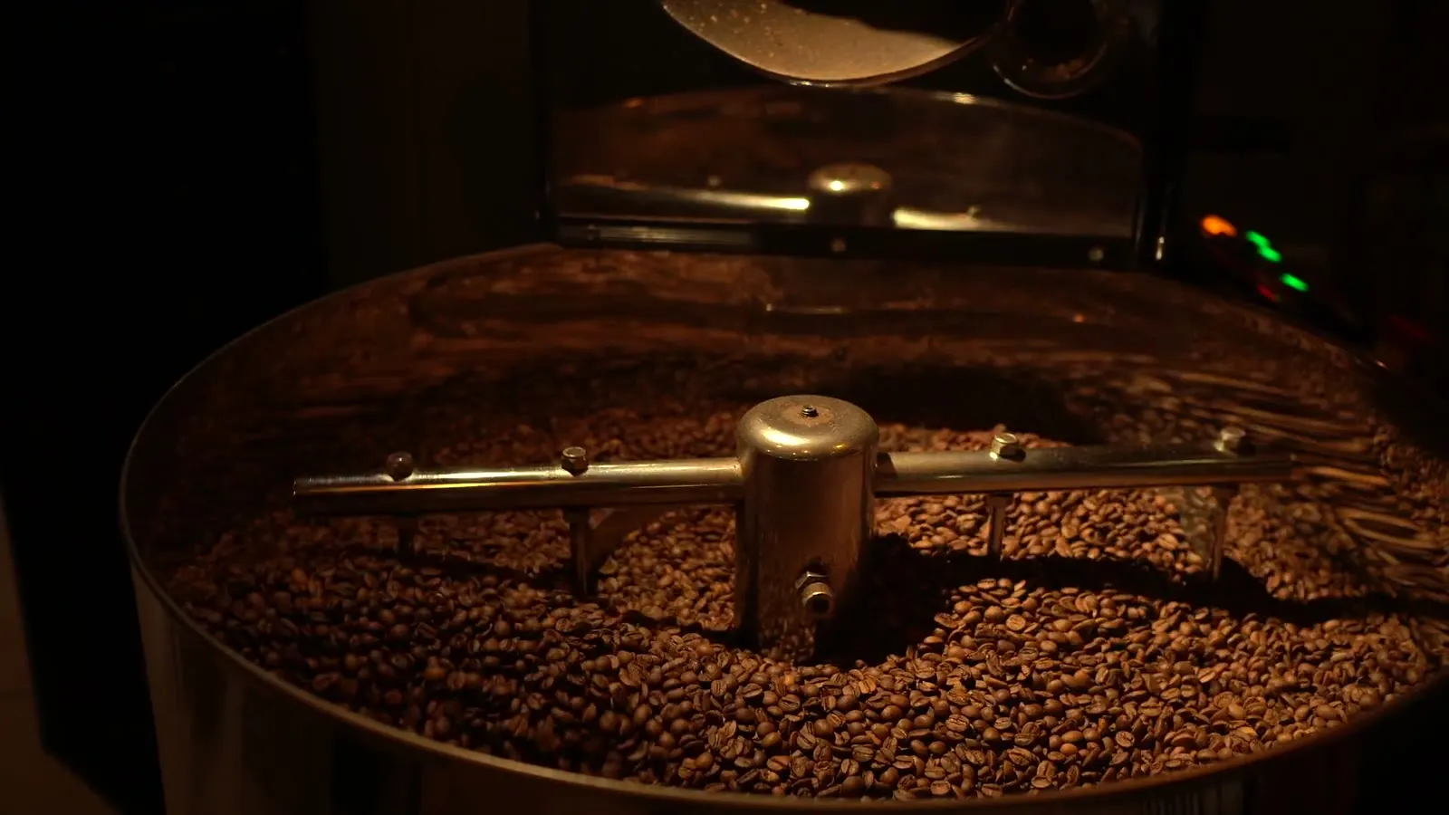 Coffee beans cooling after roasting